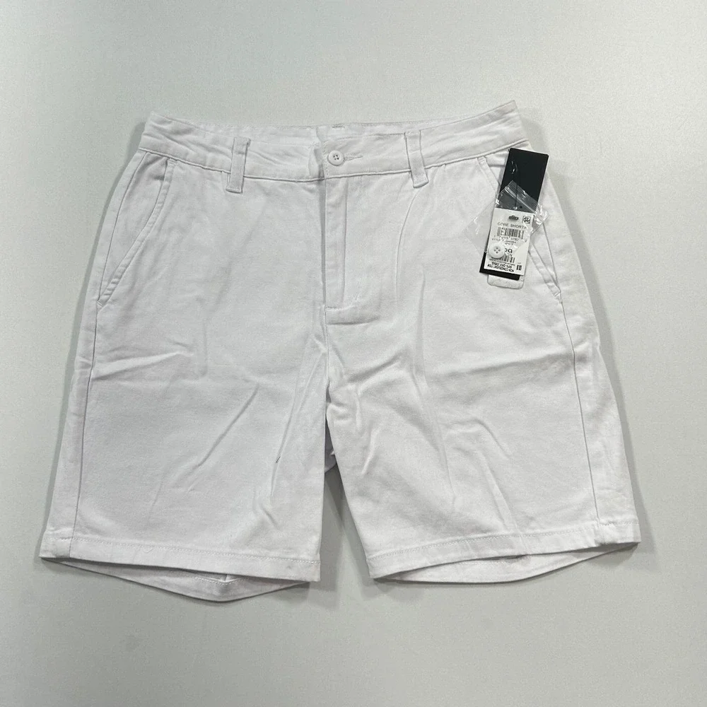 And Now This Chino Shorts Mens 29 White Core Stretch‎ Flat Front NEW